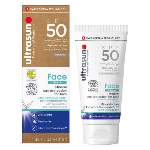 Ultrasun Face Ecran Solaire Mineral Sunscreen SPF50 40ml