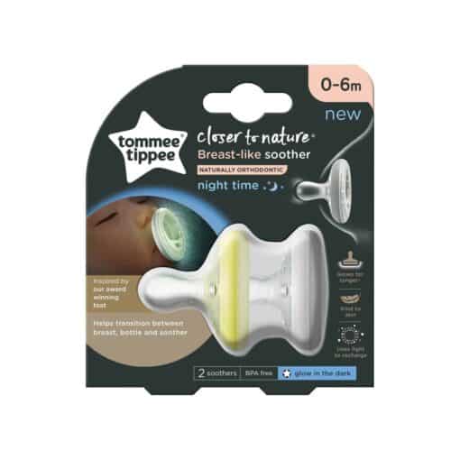 Tommee Tippee Sucette de nuit en forme de sein 0-6 M  *2