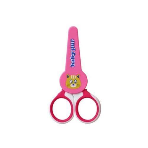 BABY PUR Ciseaux à bouts ronds animal rose