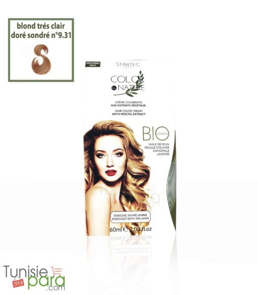 Startec coloration blond trés clair doré cendré  n° 9.31