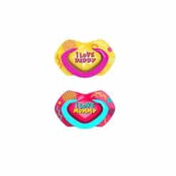 CANPOL 2 sucette universelle neon love rose 18m+