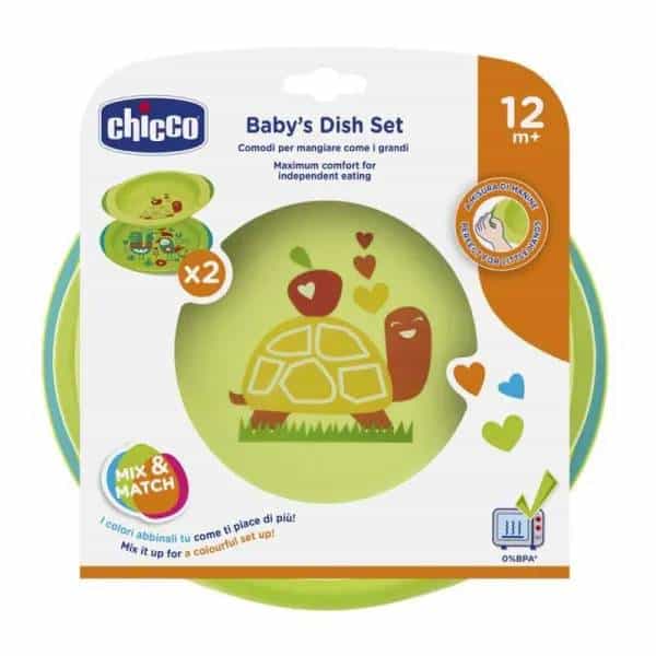 CHICCO SET D'ASSIETTES BABY'S DISH SET VERT 12M+