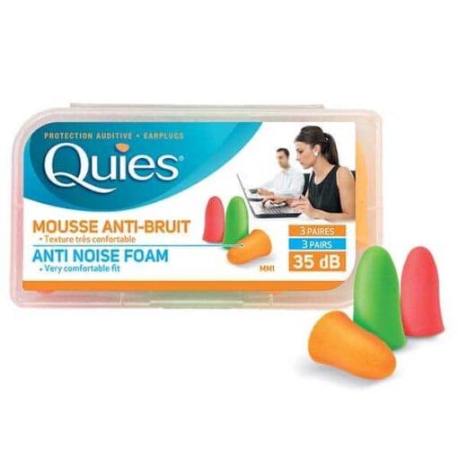 Quies Bouchons d'oreilles en mousse Fluo multi-couleurs Boite de 6