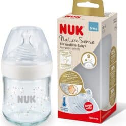 NUK biberon en verre nature sense S blanc 120 ml