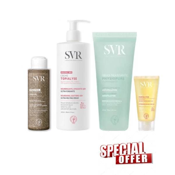 Pack SVR : Hydratation, Exfoliation et Nettoyage pour Peaux Sensibles