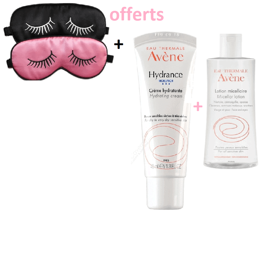 avene coffret Hydrance riche 40 ml + un masque de nuit + lotion micellaire 100 ml