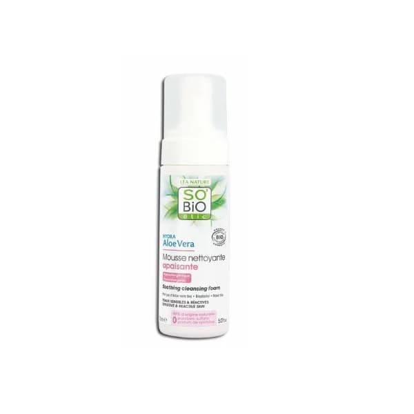 SO BIO hydra aloe vera mousse nettoyant apaisant 150ml