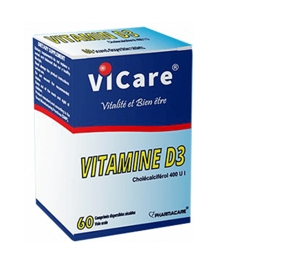 PHARMACARE VICARE vitamine D3 400UI 60 Comprimés – Image 2