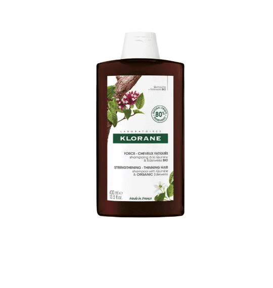 KLORANE Shampooing Traitant Fortifiant à la Quinine et edelweiss bio 400 ml