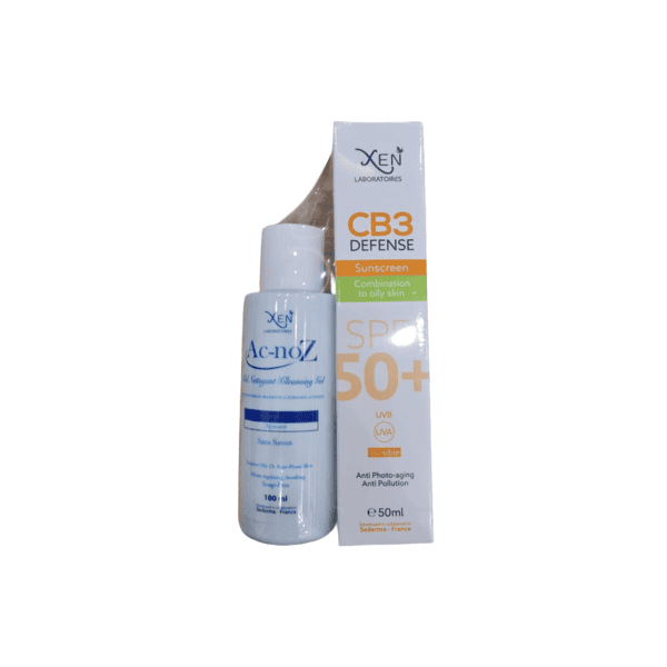 XEN CB3 DEFENCE ECRAN SOLAIRE peaux mixtes à grasses 50ml +AC-NOZ GEL