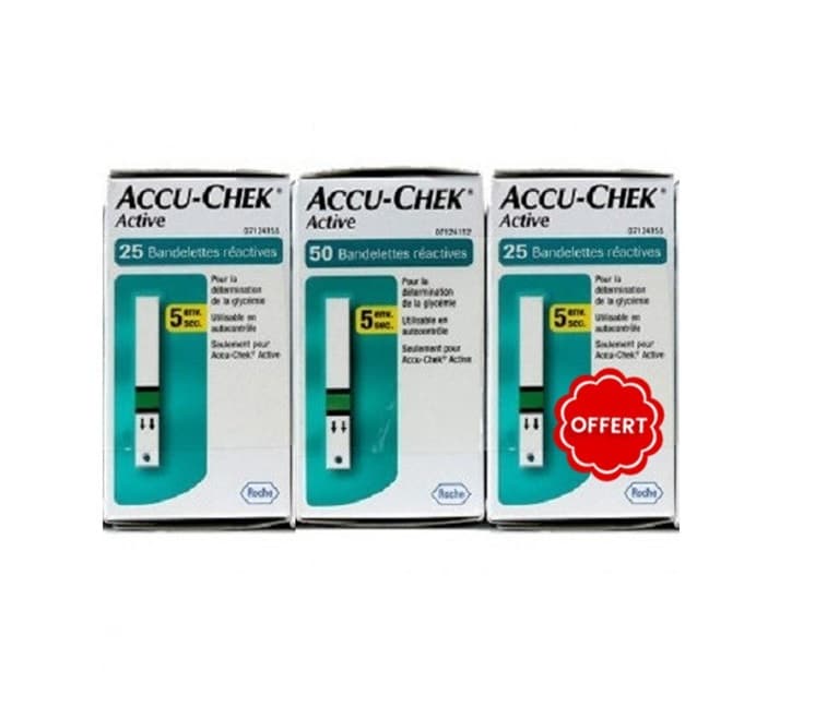 ACCU-CHEK coffret 75 bandelettes +25 bandelettes (gratuit)