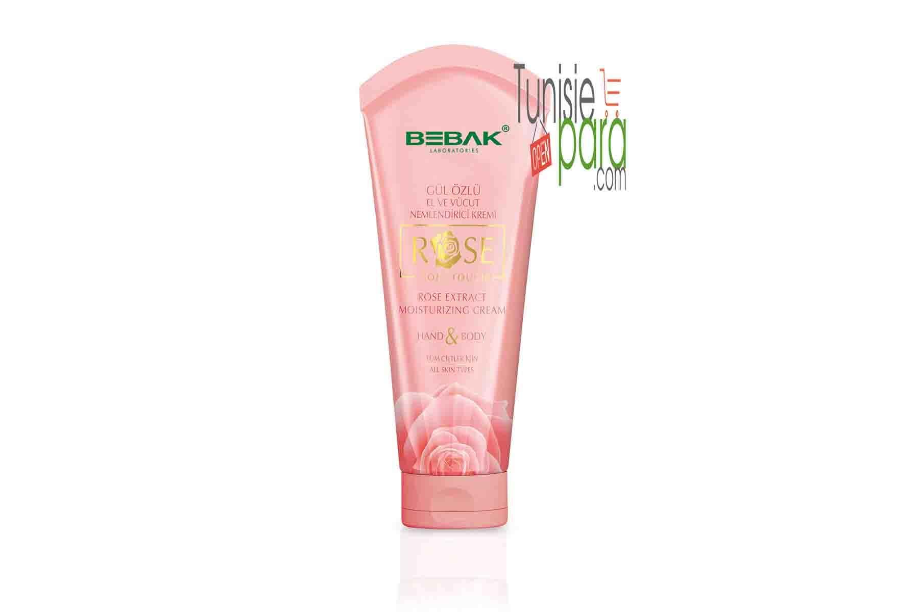 Bebak Crème pour les mains et le corps  à l'extrait de rose 75 ml