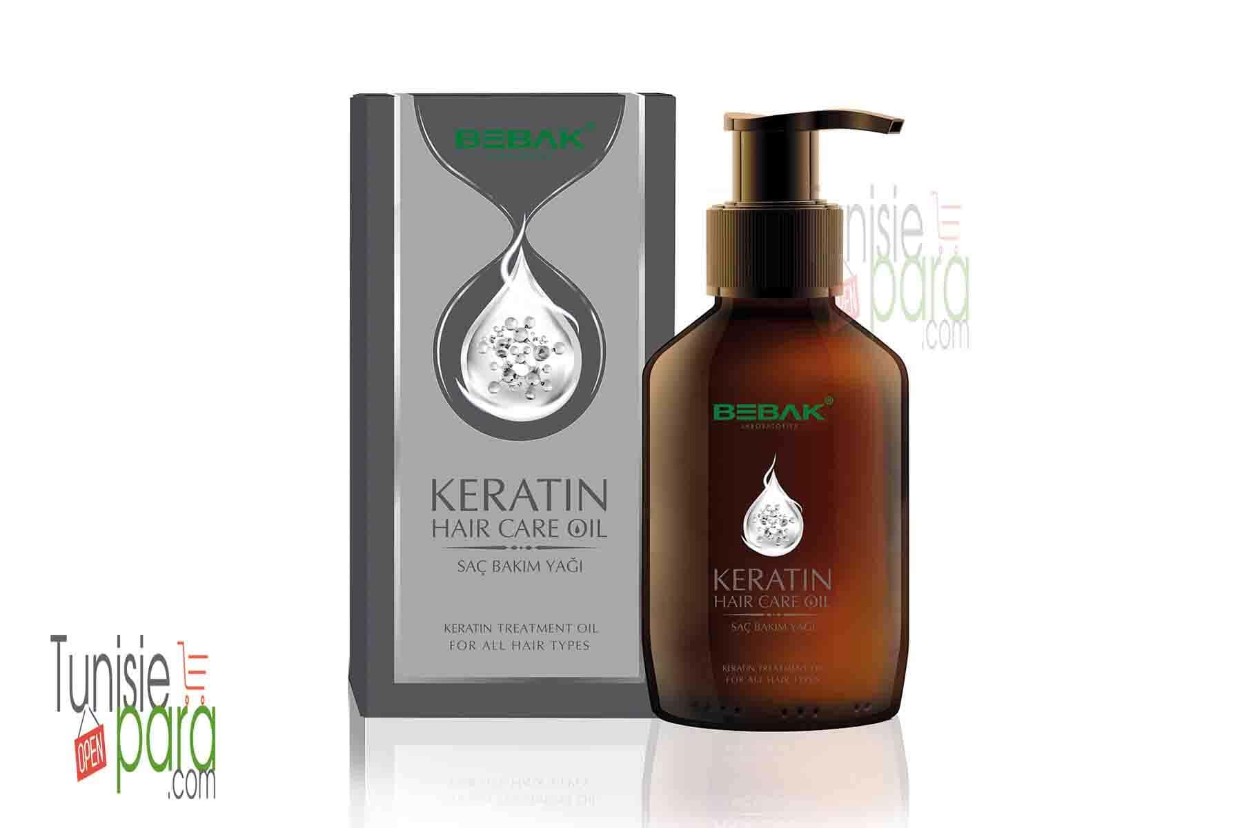 Bebak  Huile  Kératine  cheveux  - Soin réparateur 100 ML
