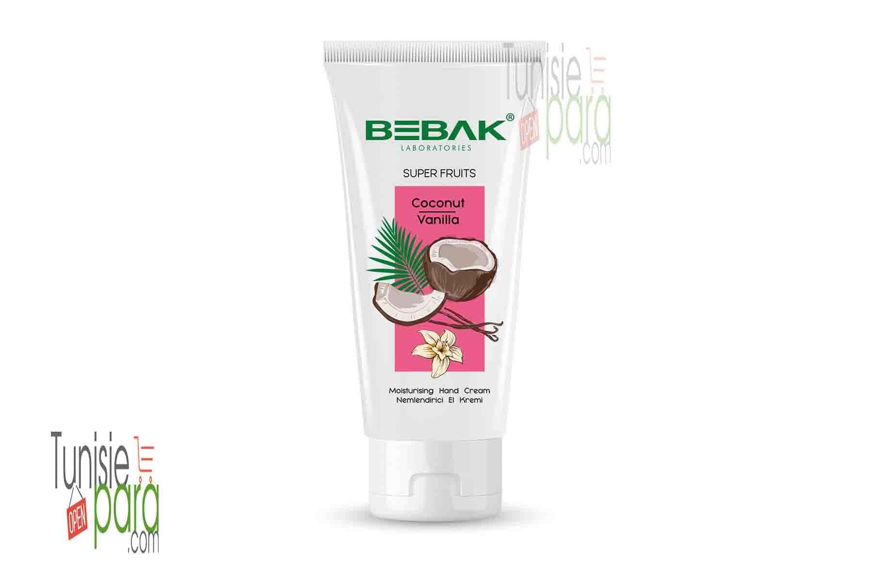 Bebak Crème pour les mains  - Extrait de noix de coco et de vanille 40 ml