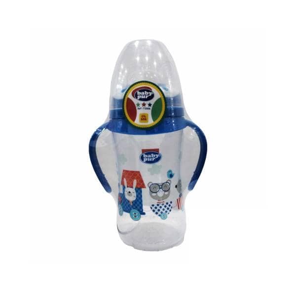 BABY PUR biberon col large bleu 250 ml – Image 2