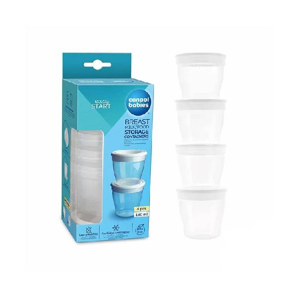 canpol 4 pots de conservation des aliments 180ml