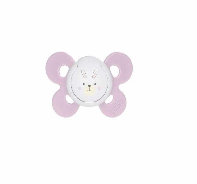 Chicco sucette physio confort silicone lapin rose 0-6m+