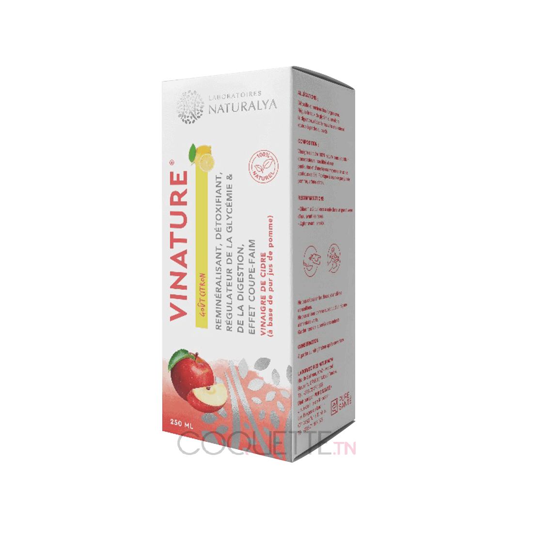 Naturalya vinature vinaigre de cidre citron 250ml