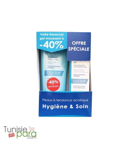 Ducray pack melascreen legere + keracnyl gel moussant