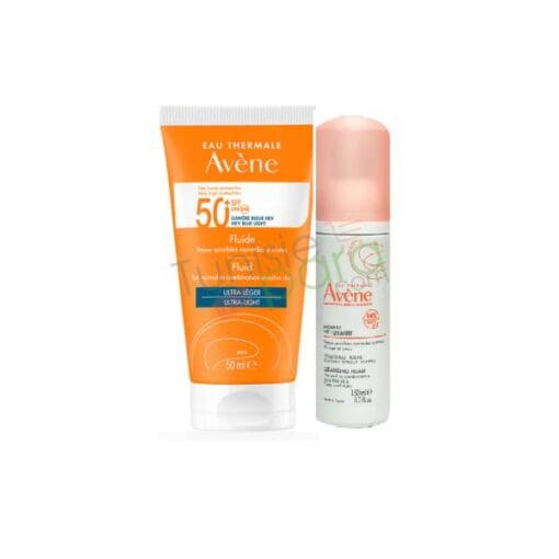 Avene Duo Ecran Solaire SPF 50+ Fluide invisible + Mousse nettyante 50ml – Image 4