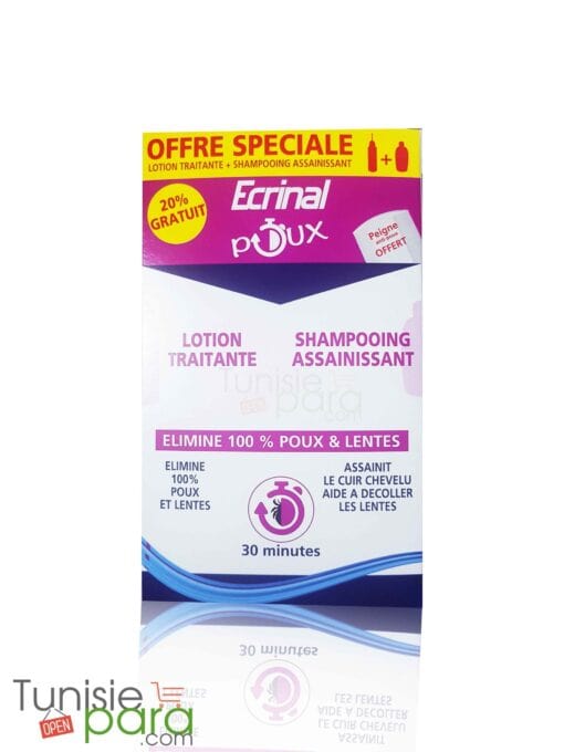 Ecrinal anti-poux offre speciale  lotion+shampooing (Emballages défectueux )