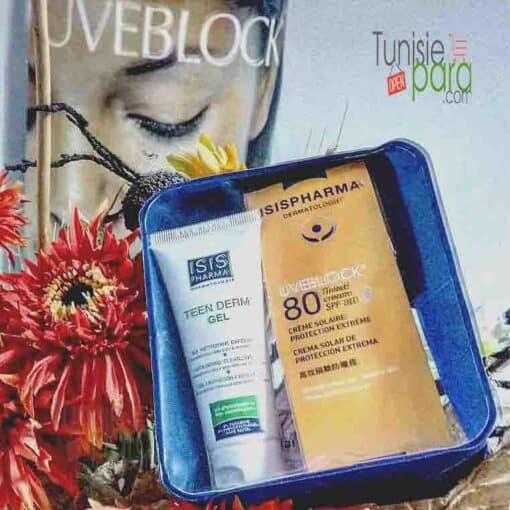 Isis Pharma pack  UVEBLOCK CRÈME MINÉRALE TEINTÉE SPF 80 + Gel Nettoyant TEEN DERM 40ml