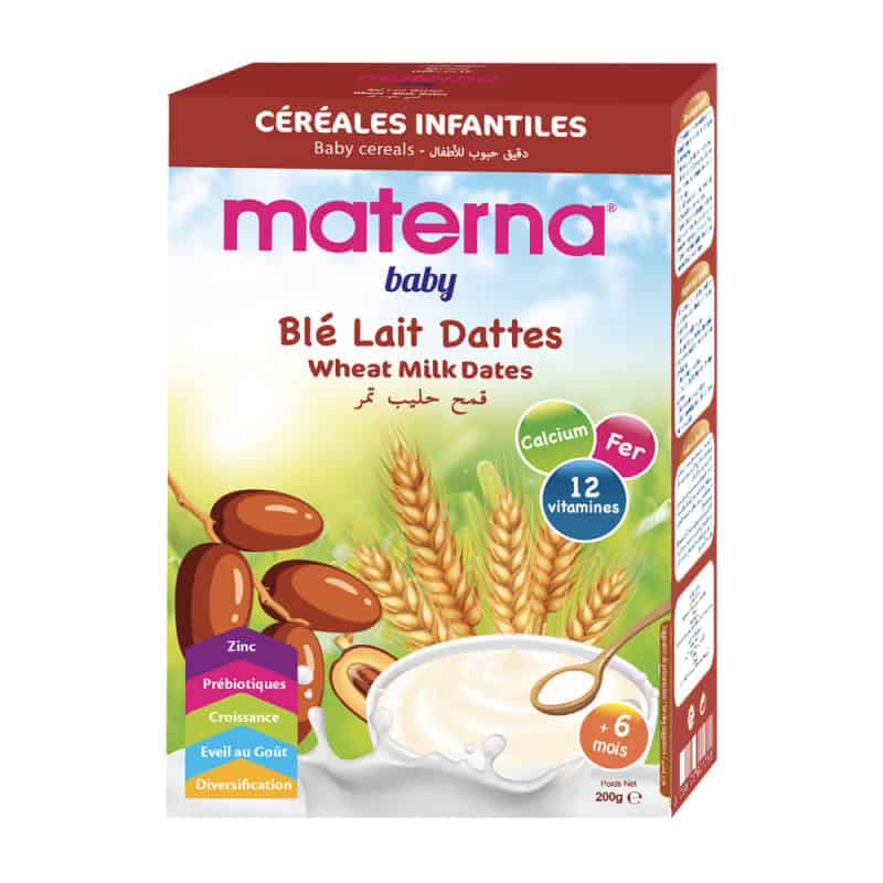 MATERNA farine blé , lait , dattes 200 g