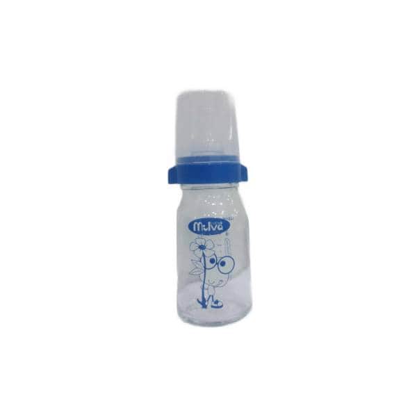 Milva Biberon en verre 125ml Bleu