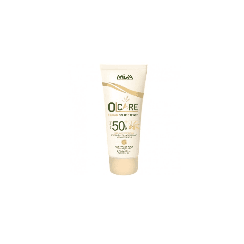 Milva olcare ecran solaire teinte beige claire spf 50+ 50 ml + Lait démaquillante 100 ml offert – Image 2
