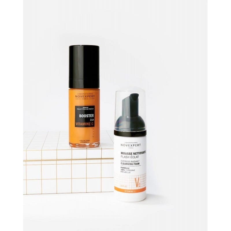 NOVEXPERT COFFRET SERUM BOOSTER A LA VITAMINE C+MOUSSE FLASH ECLAT 40ML