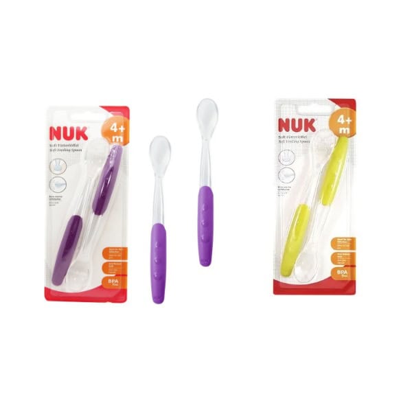 nuk 2 cuillère silicone 4m+