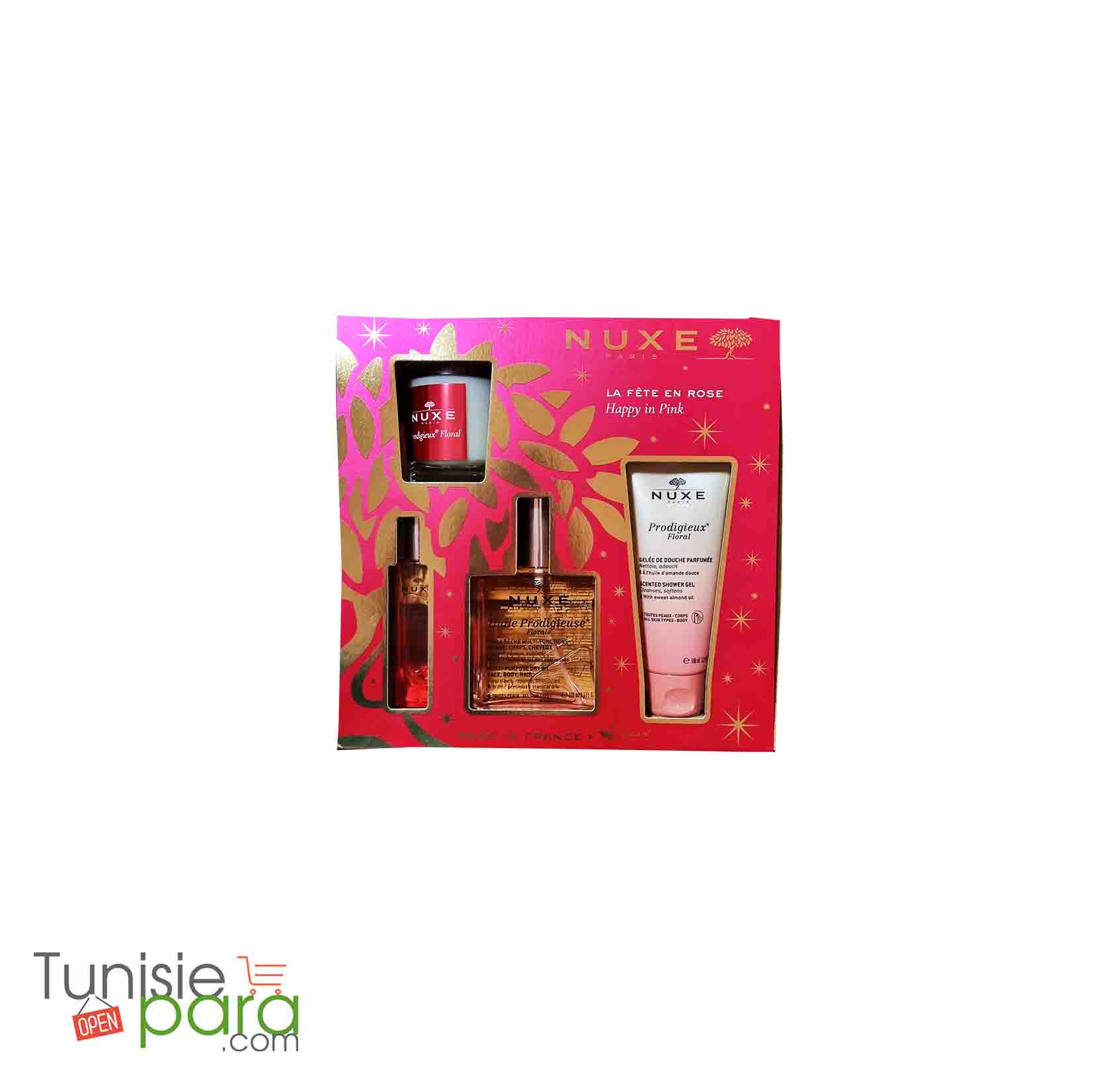 Coffret Noël - La Fête en Rose & Huile Prodigieuse Florale