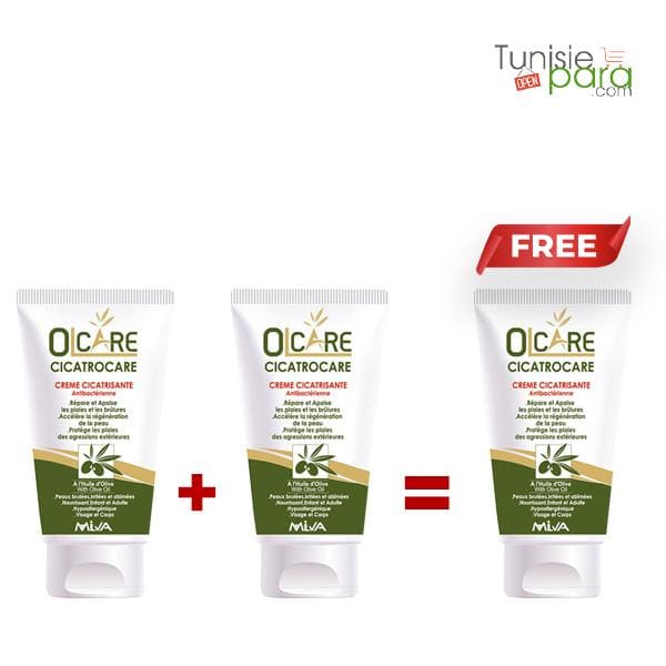 MILVA OLCARE cicatrocare LOT DE 2 crème cicatrisante 50 ml + 1 GRATUITE