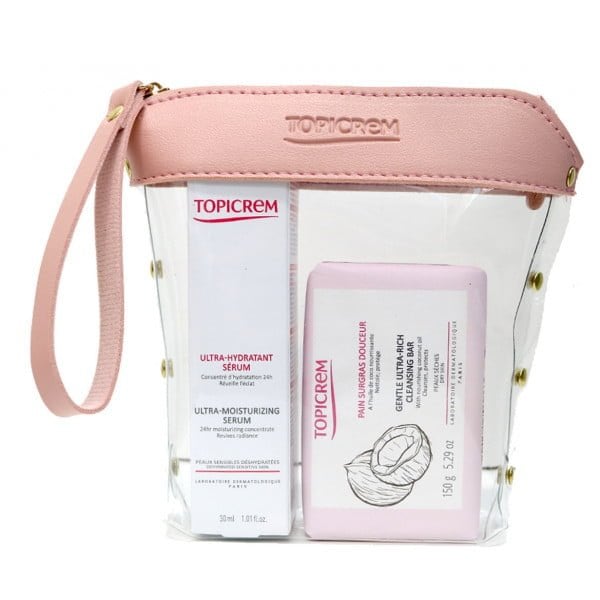 TOPICREM  TROUSSE SERUM ULTRA-HYDRATANT 30ML + PAIN SURGRAS DOUCEUR A L'HUILE DE COCO150G - TOPICREM