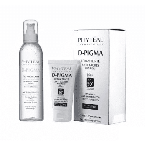 PHYTEAL DPIGMA ECRAN TEINTÉ BEIGE ECLAT SPF50+ 50ML + DPIGMA EAU MICELLAIRE A L'ALOE VERA 150ML OFFERTE