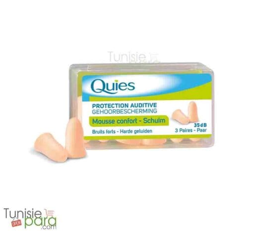 Quies Bouchons d'oreilles en mousse Chair Uni-couleur Boite de 6 – Image 2