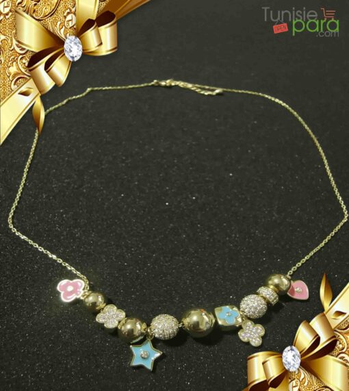 Tunisiepara collier hypoallergénique plaqué OR