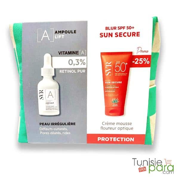 SVR TROUSSE ampoule A lift + sun secure blur