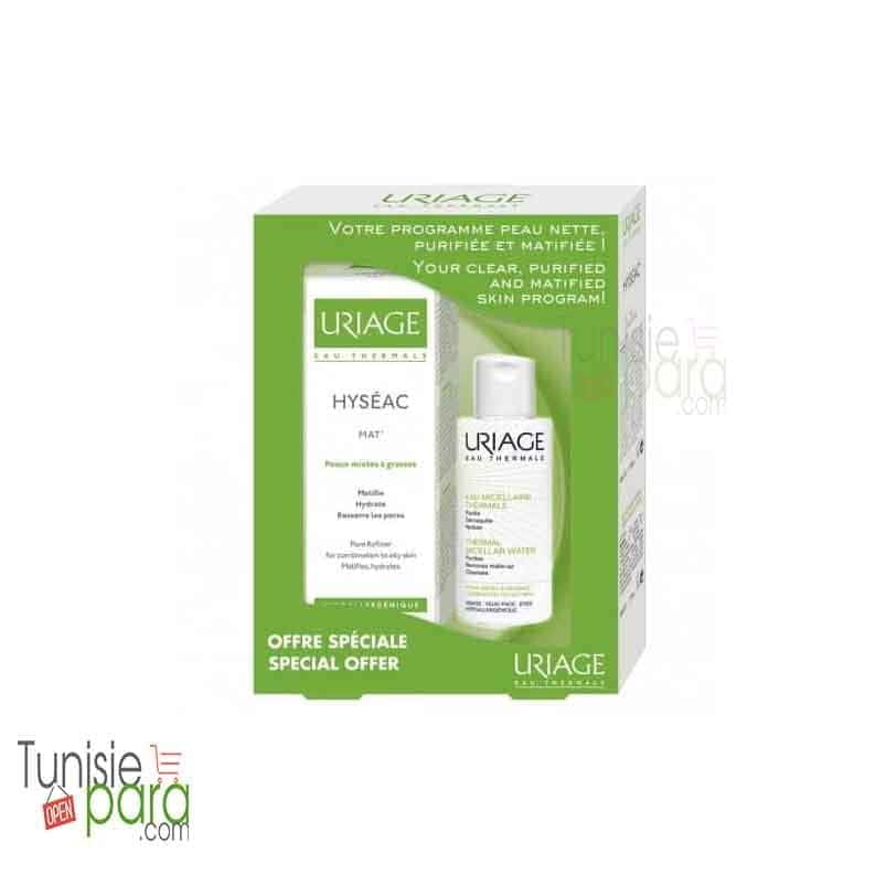 URIAGE coffret  HYSÉAC Mat SOIN MATIFIANT + EAU MICELLAIRE PURIFIANTE 100ML OFFERTE