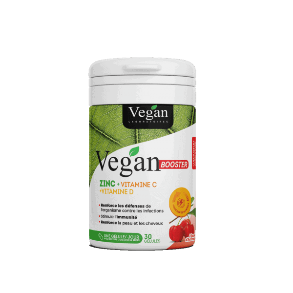 Vegan booster zinc vit c + vit d boite de 30 gélules