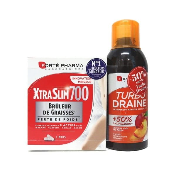 Xtraslim 700 120 Gelules + Turbodraineur The Peche - Forte Pharma