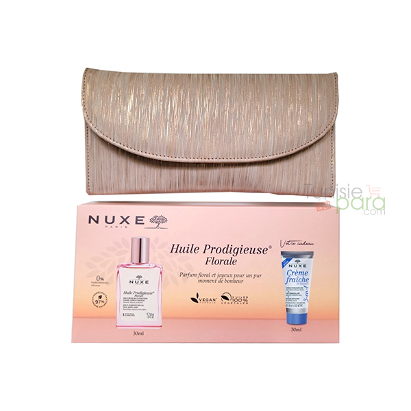 Nuxe Pochette Huile Prodigieuse Florale 30ml + Creme Fraiche Hydratante 3-En-1 30ml Offerte
