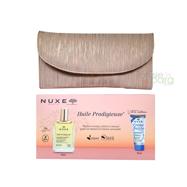 Nuxe Pochette Huile Prodigieuse Seche 30ml + Creme Fraiche Hydratante 3-En-1 30ml Offerte