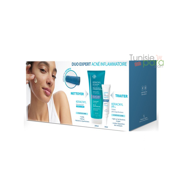 Ducray Keracnyl Pack Gel 200 Ml + Keracnyl PP + Serviette offerte – Image 3