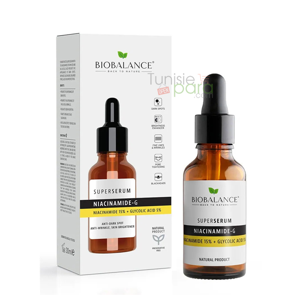 Biobalance Sérum G-Super Niacinamide 15% + Acide glycolique 5% 30ml