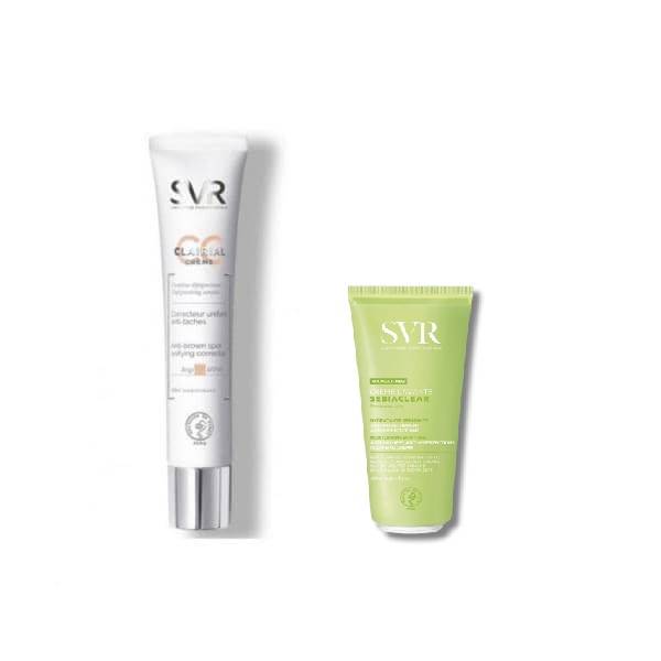 SVR pack Clairial Cc Light Spf 50 + Sebiaclear creme lavante 55ML offert