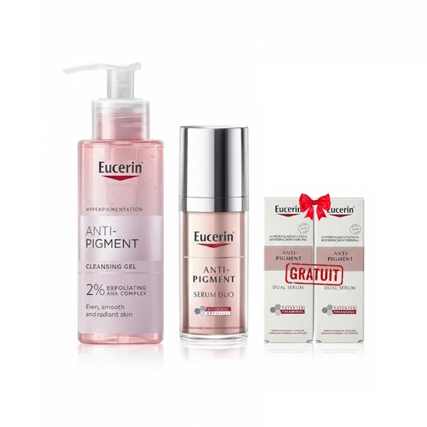 eucerin coffret soin anti pigment gel + serum + 2 mini doses serum du gratuits