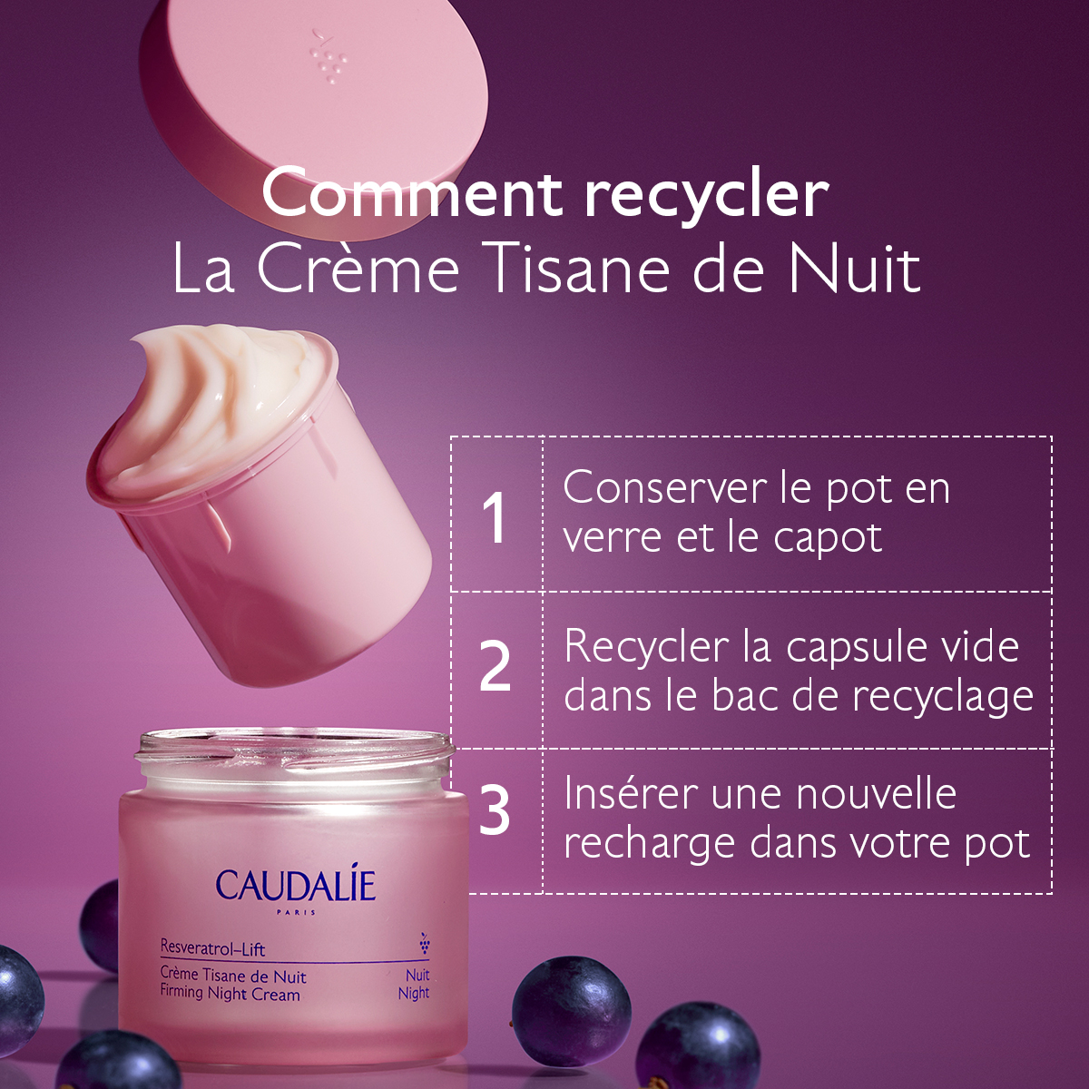 Caudalie Resveratrol Lift - crème tisane de nuit - recharge – Image 2